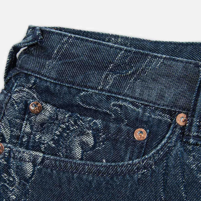 Evisu Mens Jacquard Denim Shorts Pants & EVISU 4894565561443 Free Shipping Worldwide