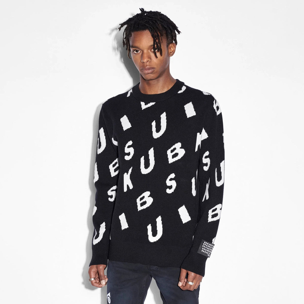 Ksubi Men's Letters Knit Crewneck Sweater - Black - Size Large