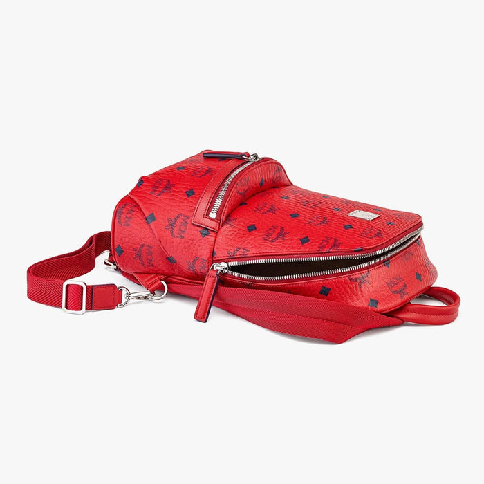NEW Authentic MCM Crossbody Pouch in Visetos Original CANDY RED