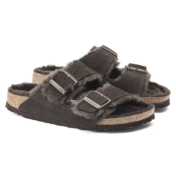 Birkenstock Arizona Shearling Suede Leather Sandal Unisex Shoes 886454827192