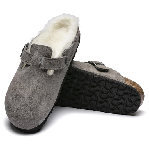 Birkenstock Boston Shearling Suede Leather Clog Unisex Shoes 822698370940