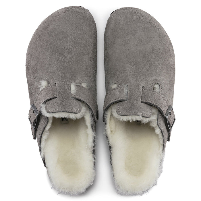 Birkenstock Boston Shearling Suede Leather Clog Unisex Shoes 822698370940