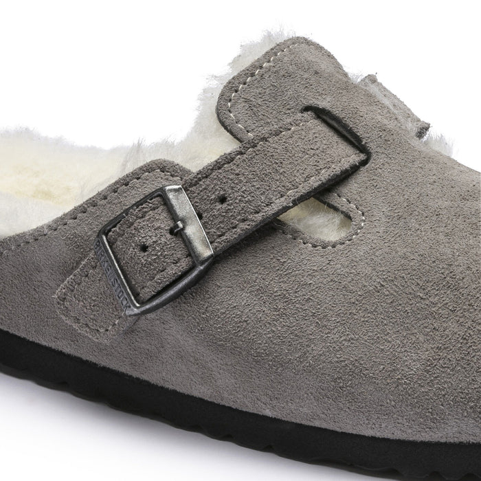 Birkenstock Boston Shearling Suede Leather Clog Unisex Shoes 822698370940