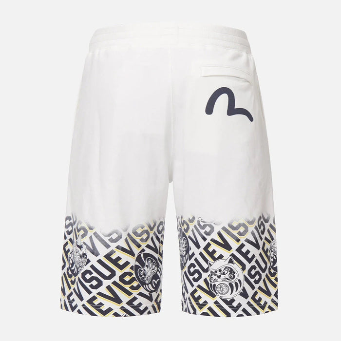 Evisu Men’s Daruma Monogram Ombre Print Sweat Shorts Mens Pants & EVISU 4894565566141 Free Shipping Worldwide