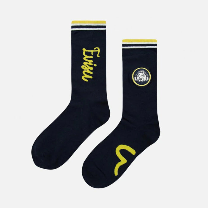 Evisu Mens Godhead Badge Embroidered Long Socks EVISU 4894565571923 Free Shipping Worldwide