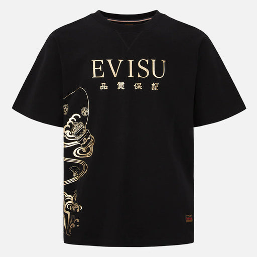 Evisu The Fisherman God of Fortune Foil Print T-Shirt Mens Tees EVISU 4894565634291 Free Shipping Worldwide