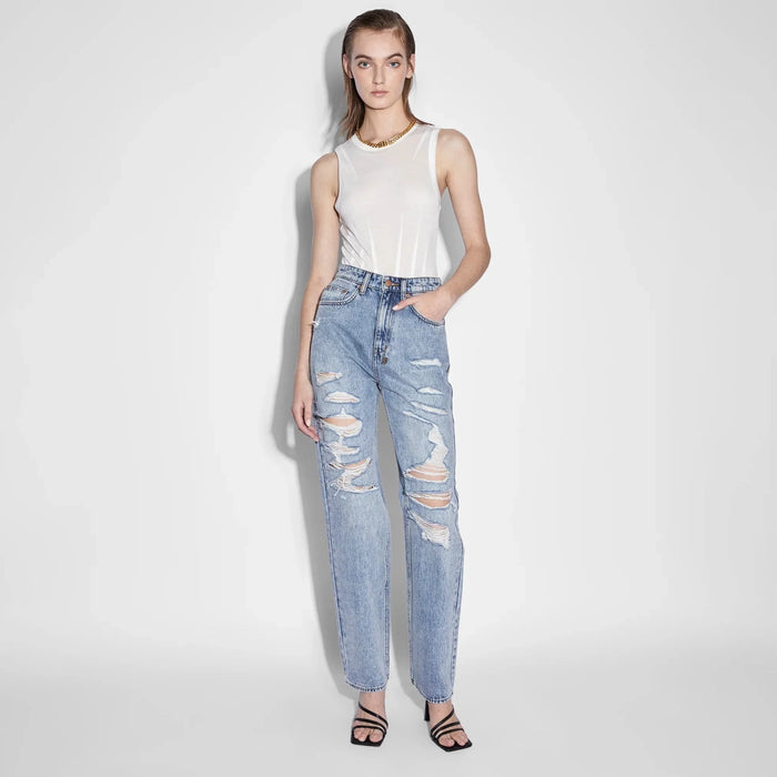 Ksubi Womens Playback Lifetime Dragged Jean Pants & Shorts KSUBI 9358214041076 Free Shipping Worldwide