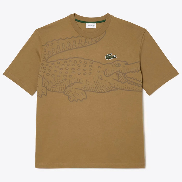 Lacoste Men’s Loose Fit Crocodile Print Crew Neck T-Shirt T-Shirts 195750606814 Free Shipping Worldwide