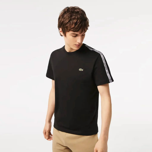 Lacoste Mens Regular Fit Logo Stripe T-Shirt Tees 195750071612 Free Shipping Worldwide