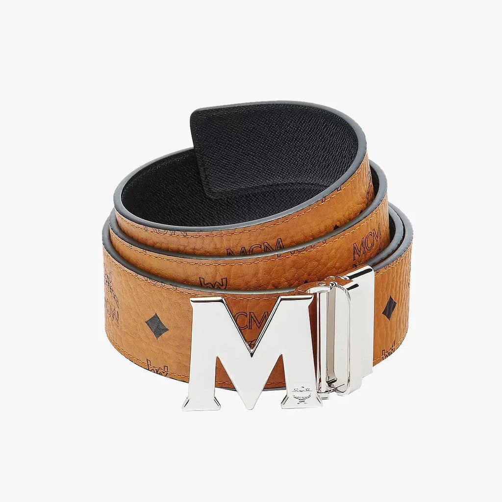 NEW MCM Mens Claus Visetos Sea Turtle Leather Adjustable hotsell Reversible Buckle Belt