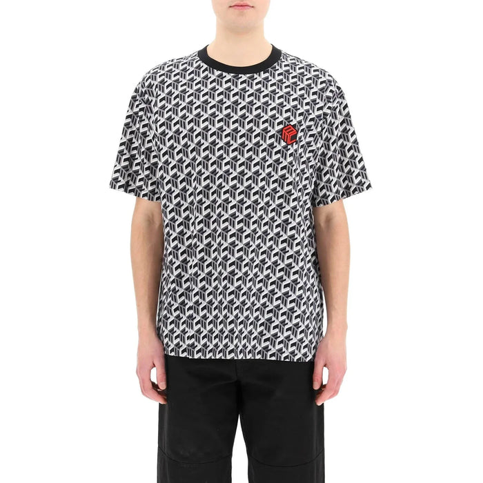 MCM Mens Geometric Print Crew Neck T-Shirt Tees 8809735049580 Free Shipping Worldwide