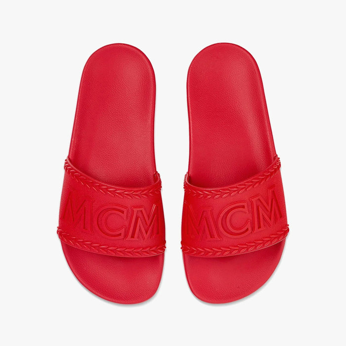 MCM Womens Big Logo Rubber Slides Shoes 8809675940121 Free Shipping Worldwide