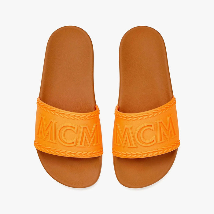 MCM Womens Big Logo Rubber Slides Shoes 8809675940121 Free Shipping Worldwide