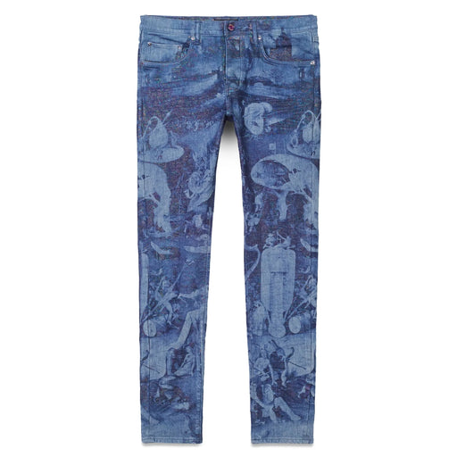 Purple Brand P001 Washed Indigo Prism Laser Print Jean Mens Pants & Shorts 840068478911 Free Shipping Worldwide