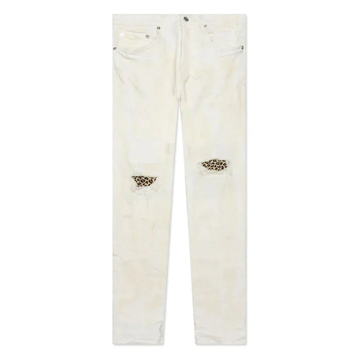 Purple Brand P001 White Animal Repair Jean Mens Pants & Shorts Free Shipping Worldwide