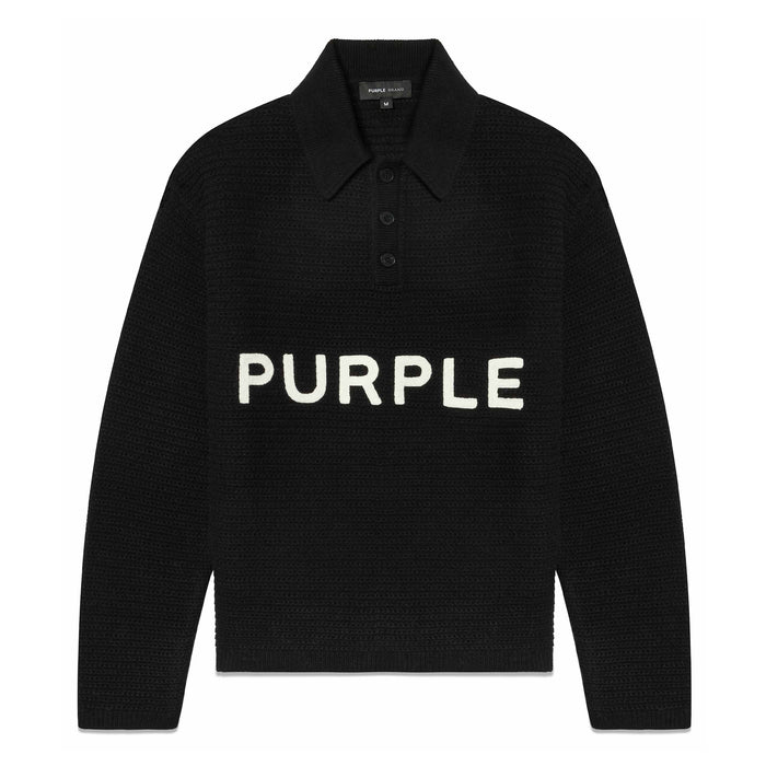 Purple Brand Wordmark Polo Sweater Men’s Sweaters 197027100193