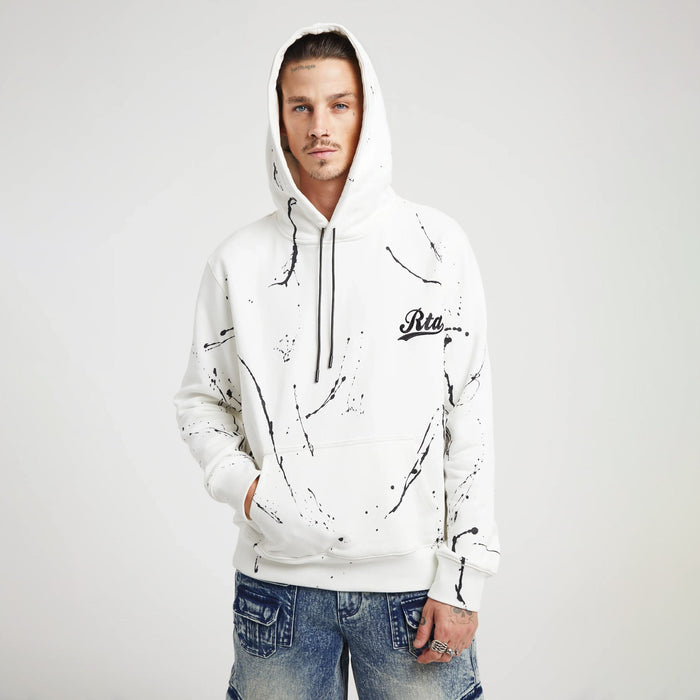 RTA Dion White Paint Collegiate Script Hoodie Men’s Hoodies BRAND 194693142496