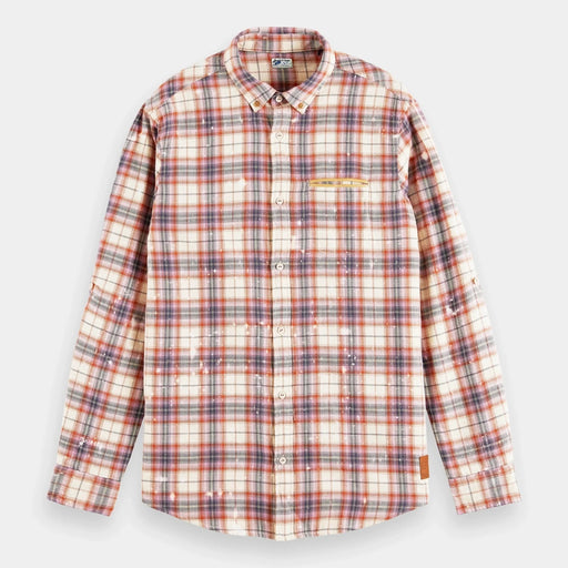 Scotch & Soda Bonded Checked Organic Shirt Mens Tees 8719027205542 Free Shipping Worldwide