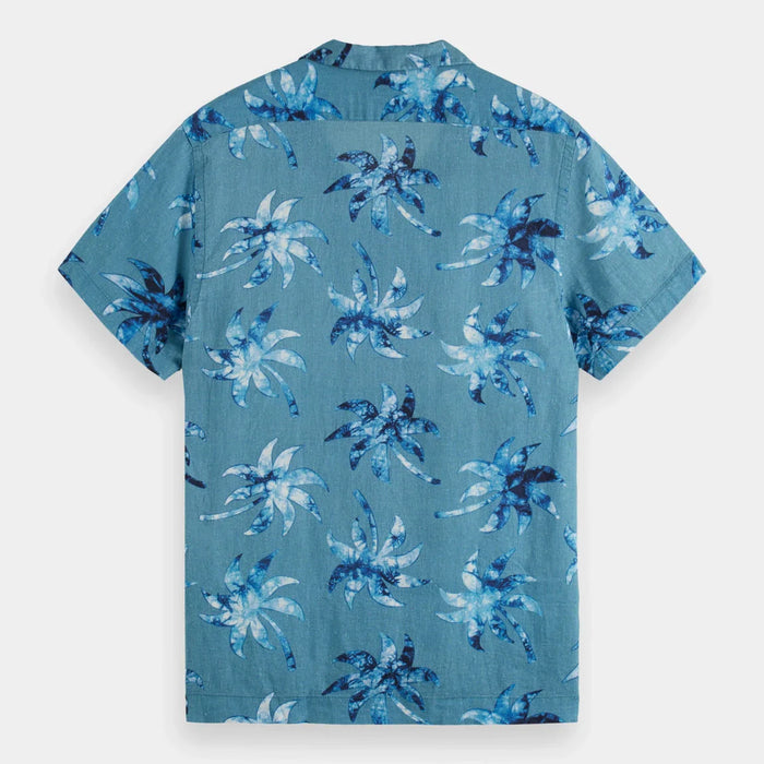 Scotch & Soda Printed Short-Sleeved Camp Shirt Mens Shirts 483917 Free Shipping Worldwide