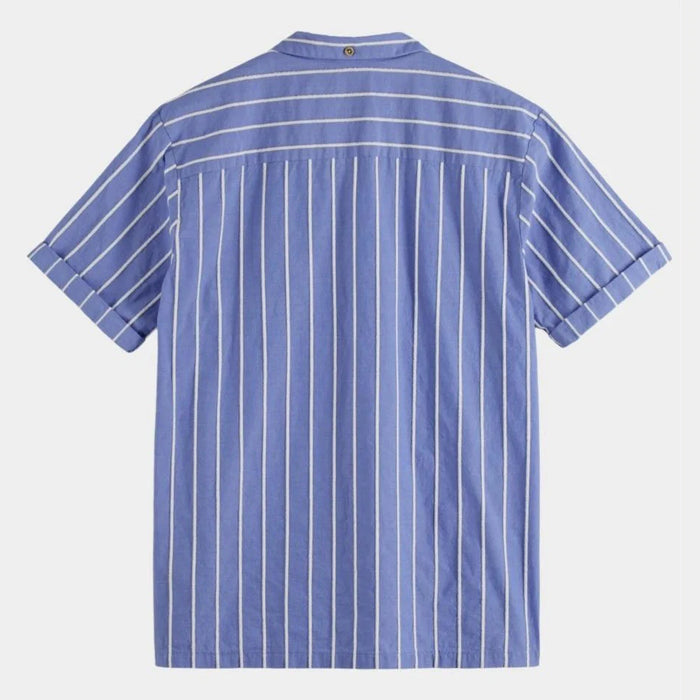 Scotch & Soda Toweling Striped Camp Shirt Mens Tees 483929 Free Shipping Worldwide